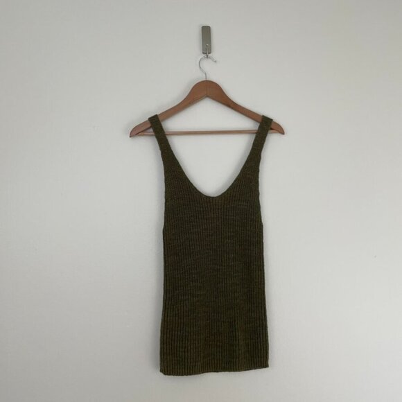 Madewell Monterey Knit Sweater Tank in Dark Olive Size Small - Picture 2 of 5